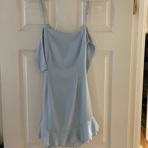 Lucy in the Sky Blue Ruffled Mini Dress for Weddings
